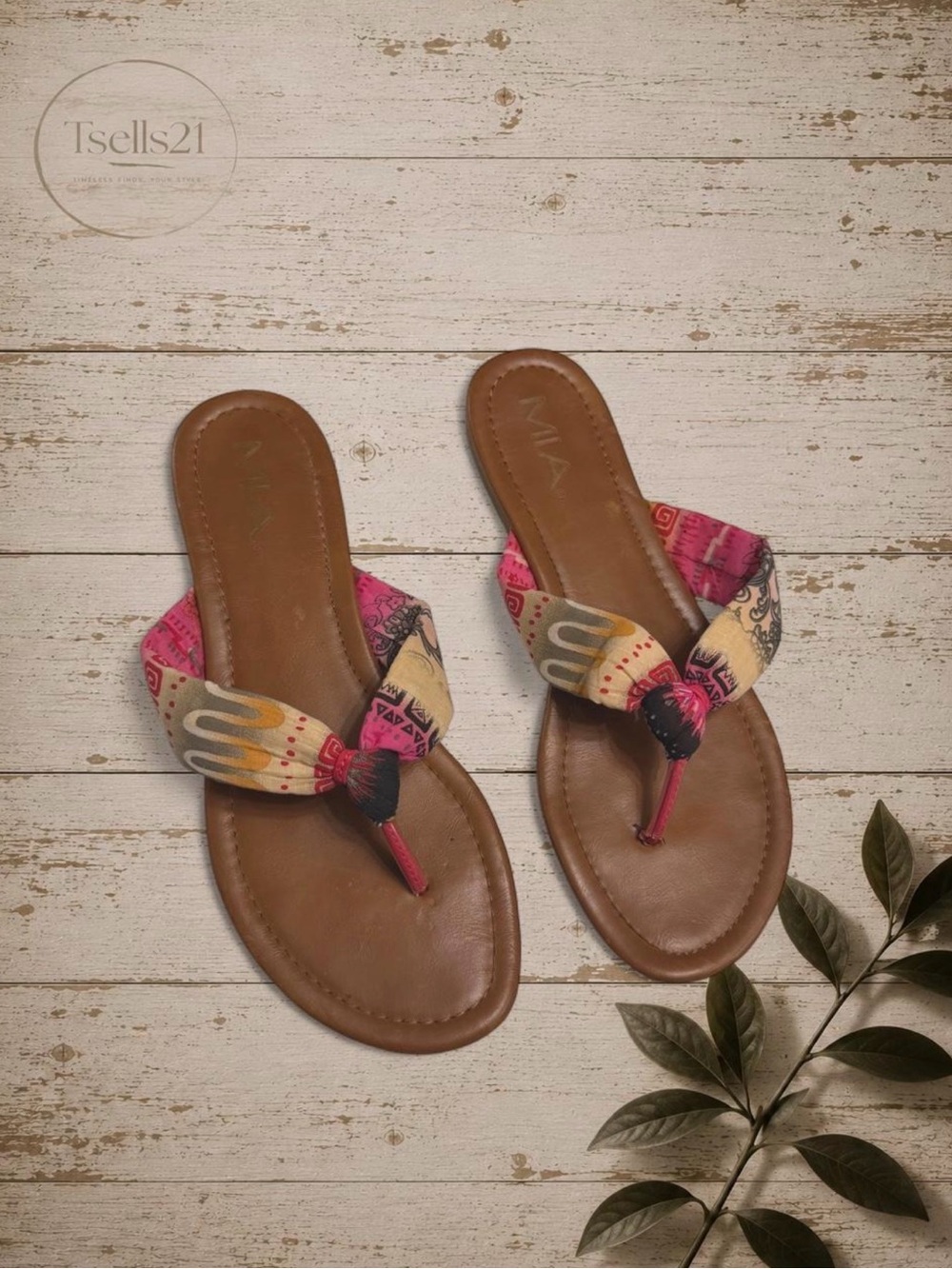 MIA Fabric Knot Thong Sandals - Size 9.5